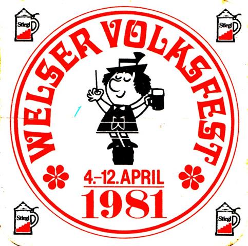 salzburg s-a stiegl veranst 1b (quad185-welser volksfest 1981-schwarzrot)